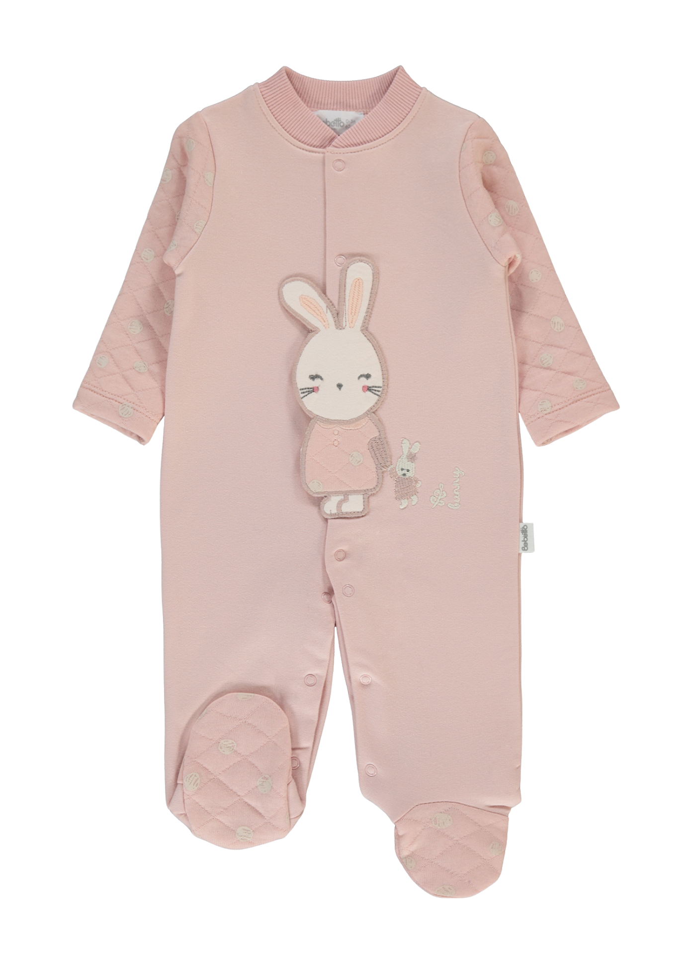 Salopeta Lunga Roz Pudra cu Iepure K5119 Bebetto