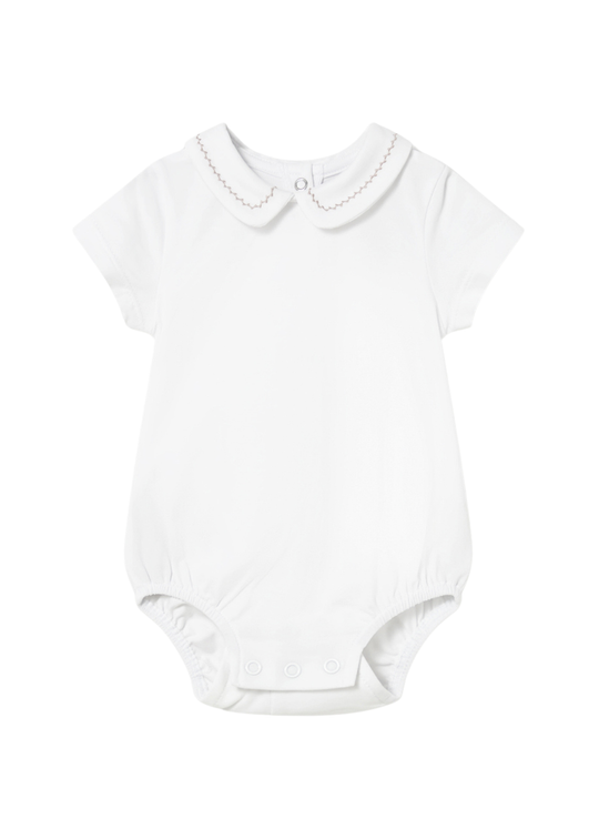 White Short-Sleeved Bodysuit with Collar 1723 Mayoral