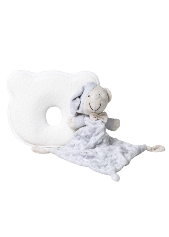 Set of 2 Pillows Against Plagioncephaly Doudou White-grey SET27-31 Don Algodon