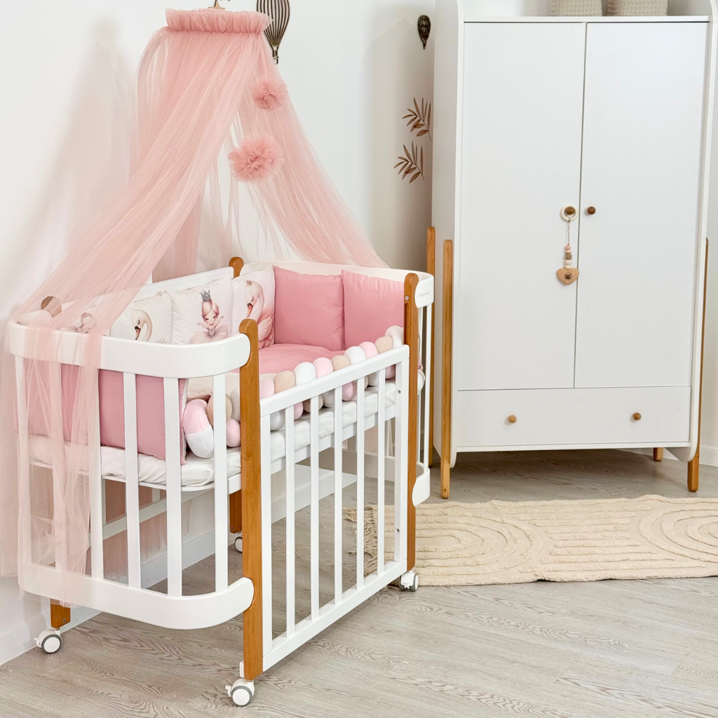 Crib Bedding Set 70x120 cm Alba Ballerina with Swan White-Pink Ingvart