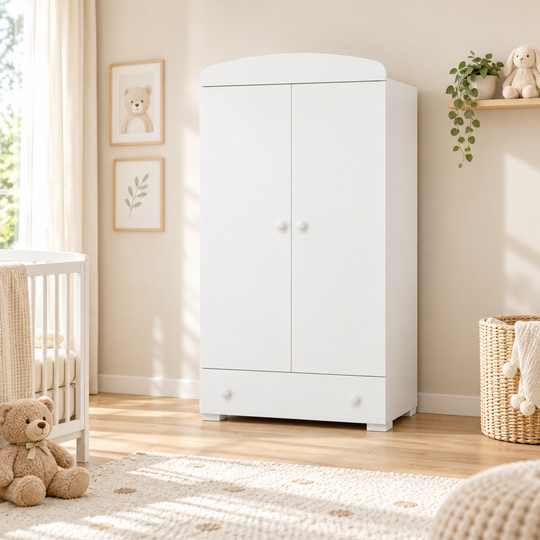 Baby wardrobe Nido Basic White, Erbesi Children's Room Furniture, Italy 