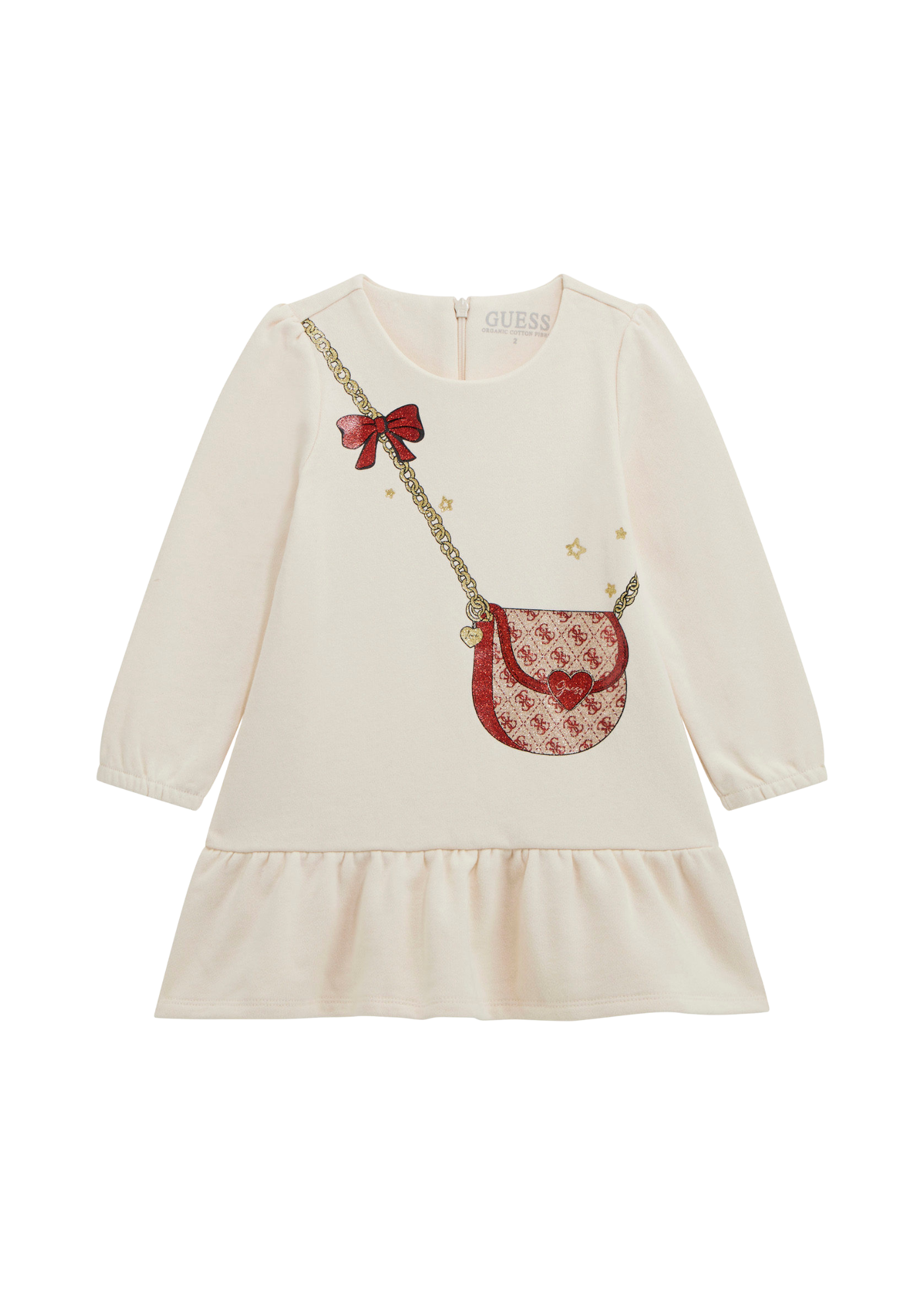 Rochie Crem cu Maneca Lunga Imprimeu Gentuta K5BK21 KAD74 G012 Guess
