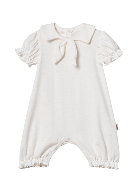 Salopeta Scurta din Bumbac Organic Crem CSYR4552 Baby Cosy