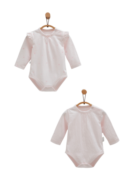 Set of 2 Pink Long Sleeve Bodysuits BK1408 Mell Sweet Baby