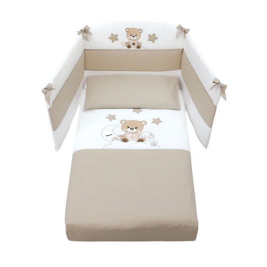 Set Protectie Patut 4 Piese Bumbac Colectia Bonne Nuit Azzurra