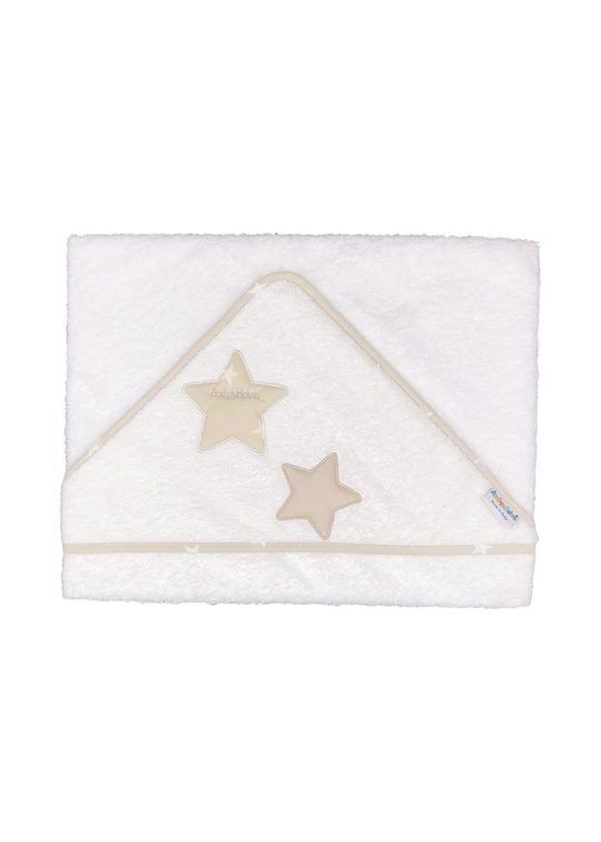 Prosop cu Capison Alb cu Stelute Bej 100x100 cm D50 Andy&Helen