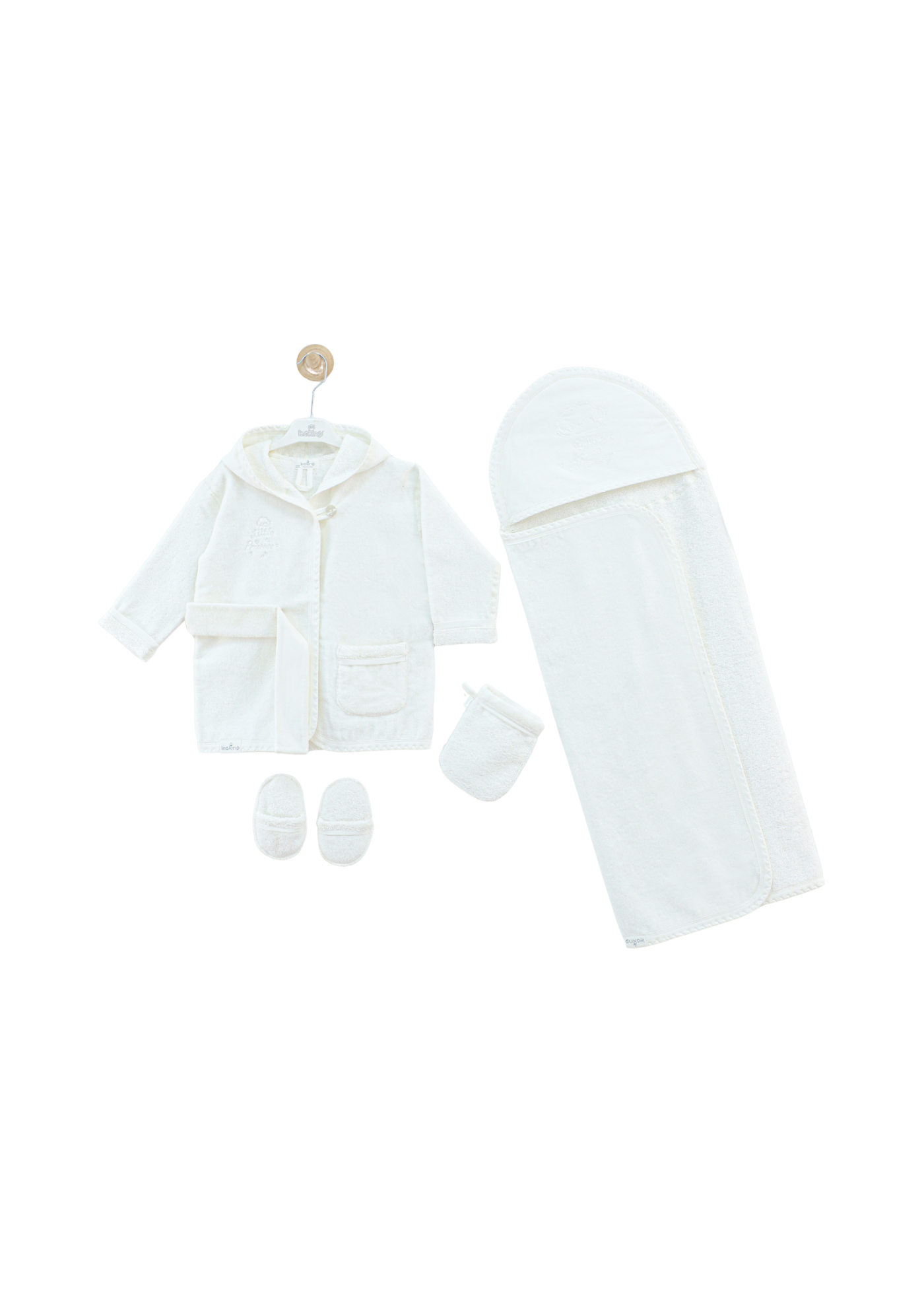 Set cu Halat de Baie 5 Piese Alb 12806 Leo King