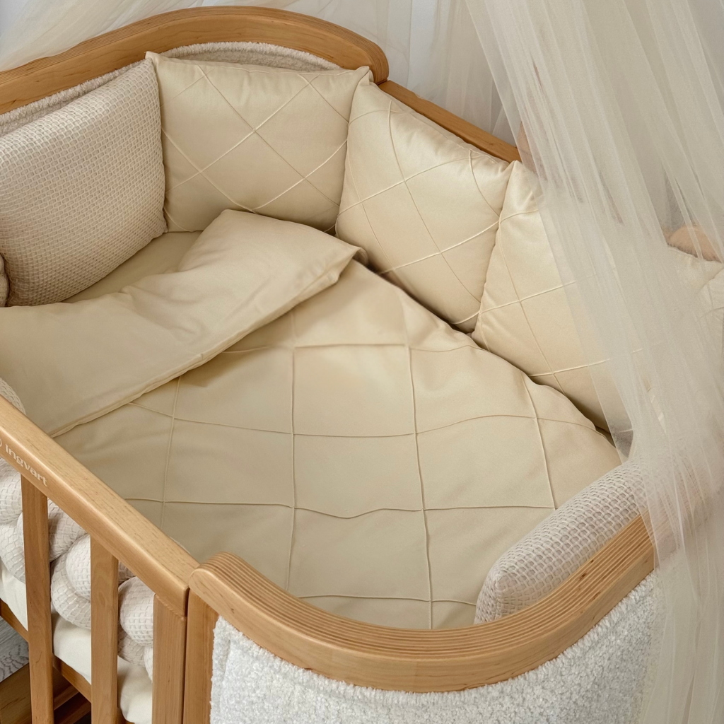 Crib Bedding Set 60x120 cm Satin Platinum Beige Ingvart