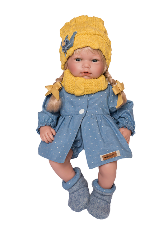 Ana Doll With Blonde Hair And Mechanism With Blue Coat 38 Cm 910 Guca