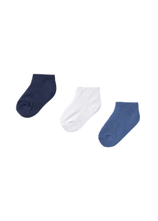 Set 3 Pairs of Navy Blue Short Socks 10136 Mayoral