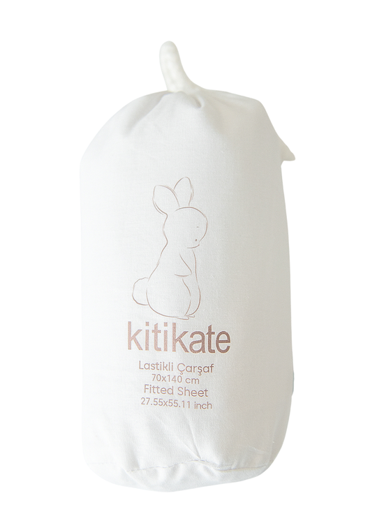 Cearceaf Alb Mare Bumbac Organic 70 x 140 cm S09015 Kitikate