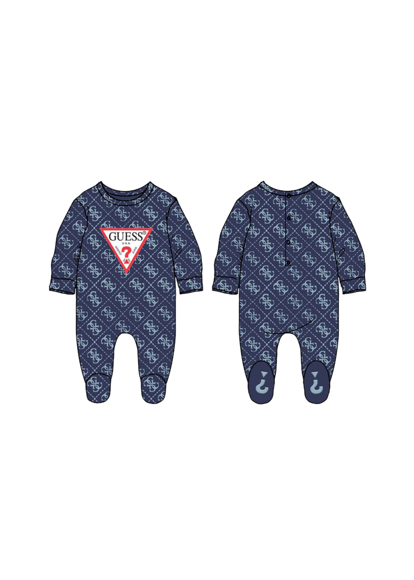 Salopeta Lunga Bleumarin Imprimeu Monograma P5BG01 KA6W1 P7XA Guess