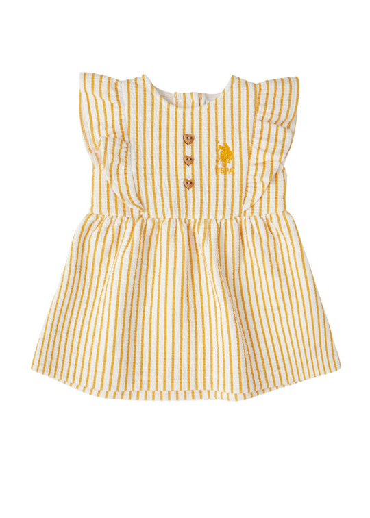 Rochie Ivory cu Dungi Galbene 1981 V1 Us Polo Assn