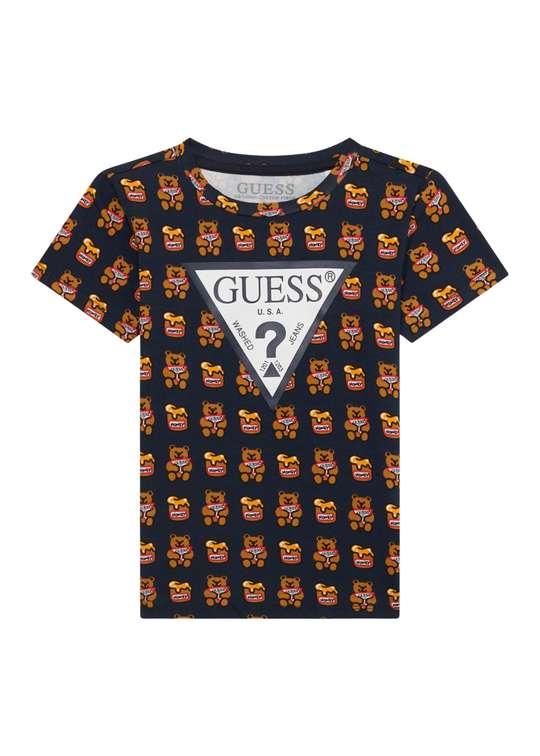 Tricou Bleumarin cu Maneca Scurta Imprimeu Ursuleti H1TY00 K6Yw1 GBMT Guess