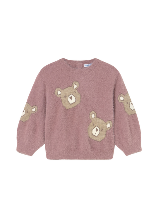 Powder Pink Fluffy Sweater with Bears 2356 Mayoral