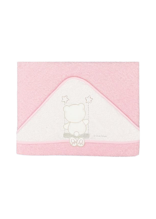 Prosop cu Capison Roz cu Ursulet in Leagan 100x100 cm D04 Andy&Helen