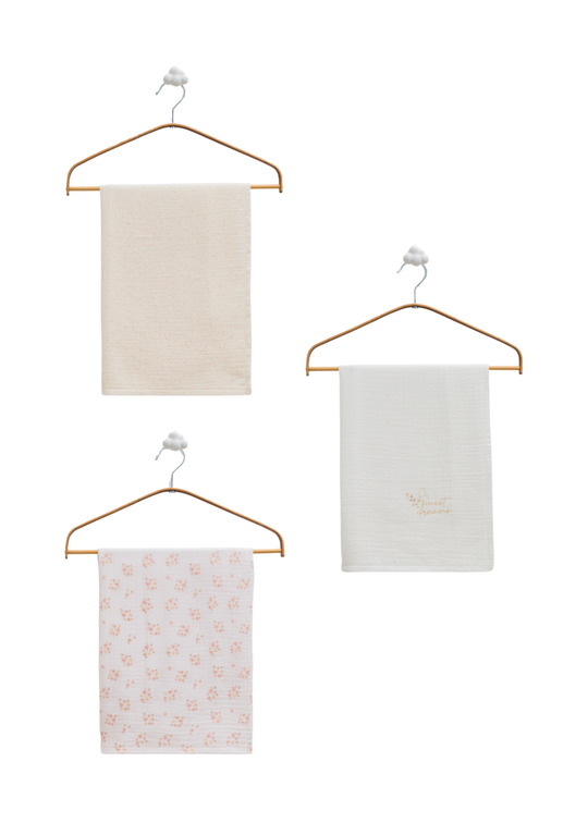 Set 3 Pleduri Muselina Roz BTK2426 Mell Sweet Baby