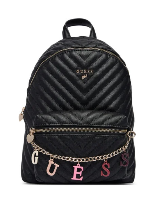 Rucsac Negru Matlasat cu Accesorii Litere Colorate J4RZ17 WFZL0 JBLK Guess