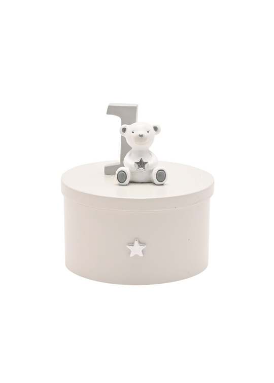 Caseta “My 1St Birthday” Alba din Ceramica BM332 Bambino By Juliana
