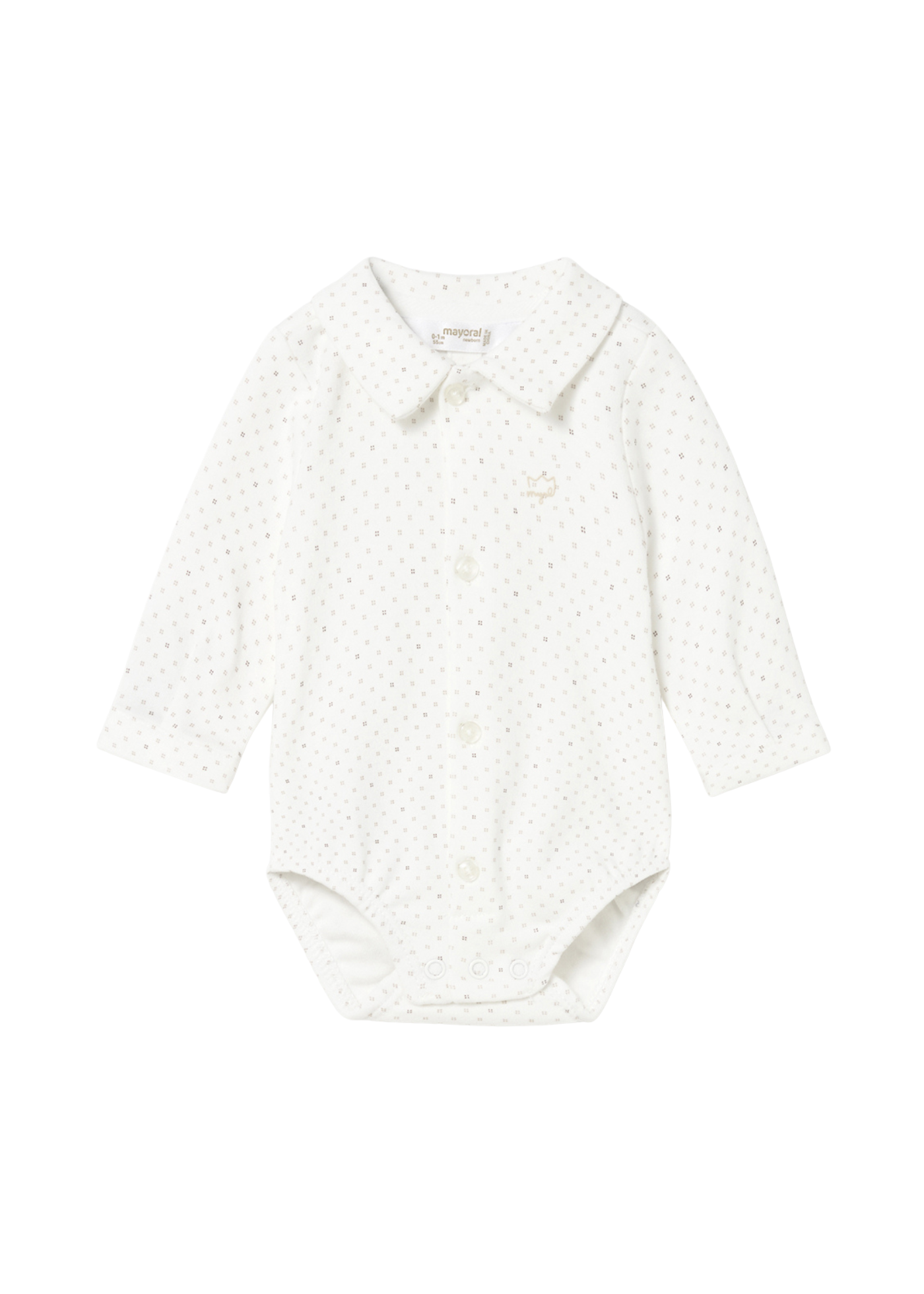 Body Crem cu Guler si Maneca Lunga cu Imprimeu Bej 2727 Mayoral