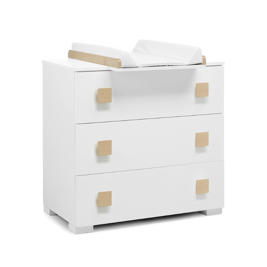 Evolution baby cabinet with folding table support, three storage spaces, Erbesi 