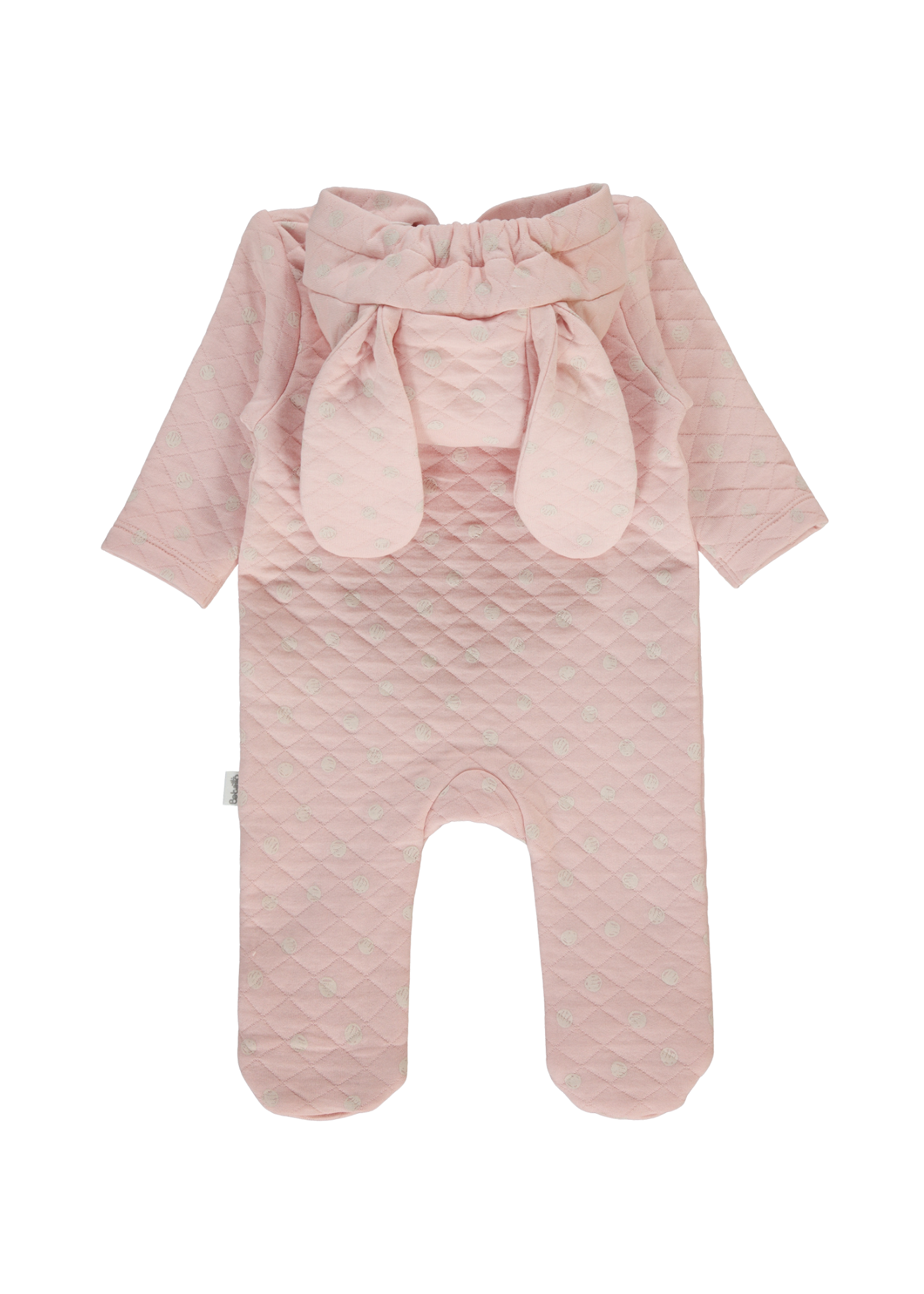 Salopeta Lunga Matlasata Roz Pudra cu Iepure si Fermoar K5118 Bebetto