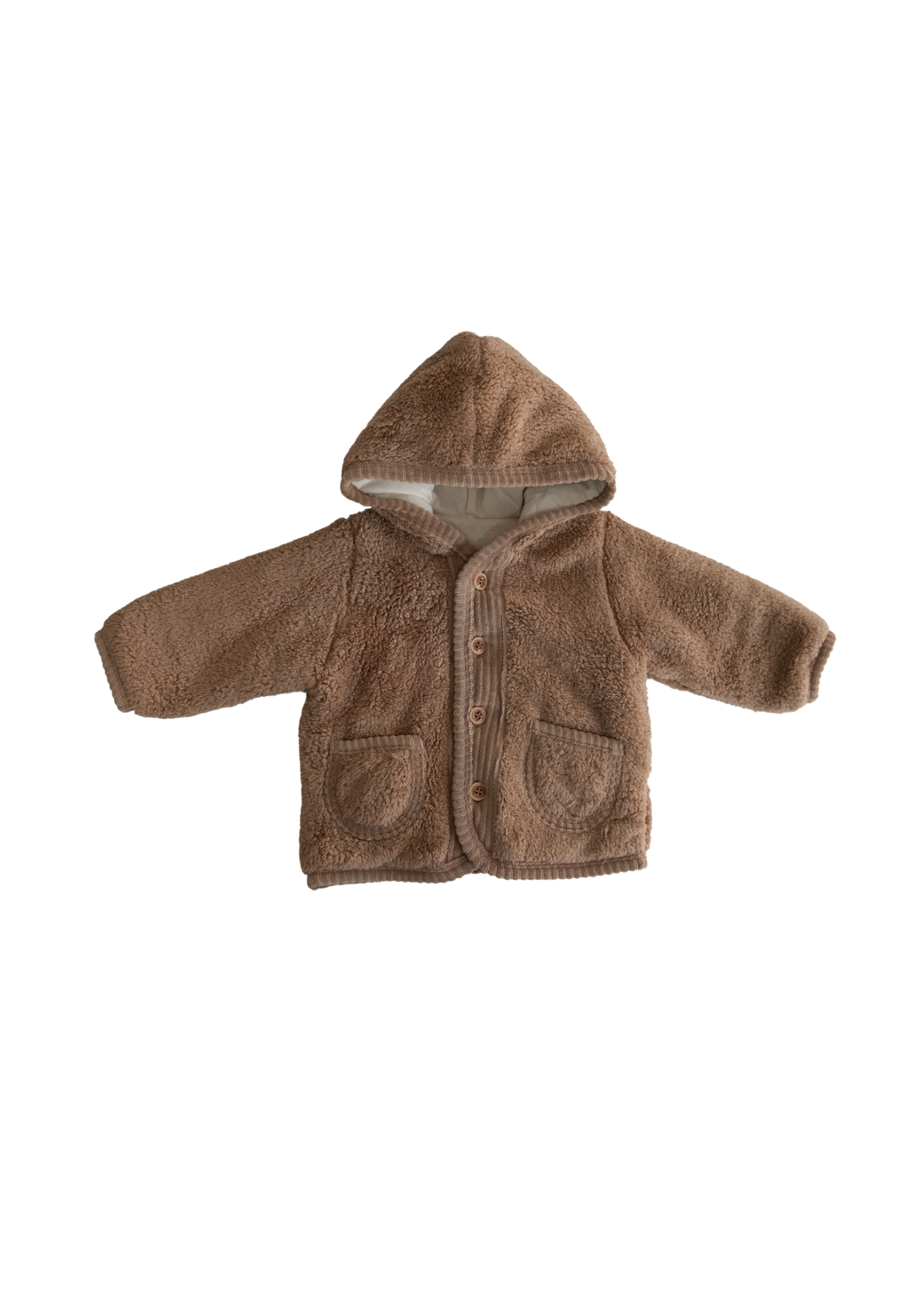 Jacheta din Plus Maro cu Gluga si Nasturi S60411 Kitikate