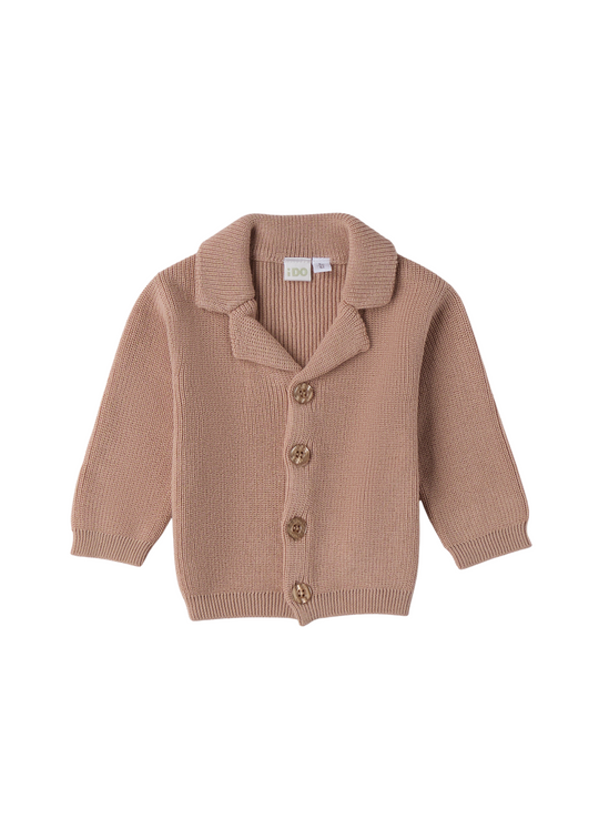 Cardigan Tricotat Bej cu Rever si Nasturi 4.F054/00 iDO