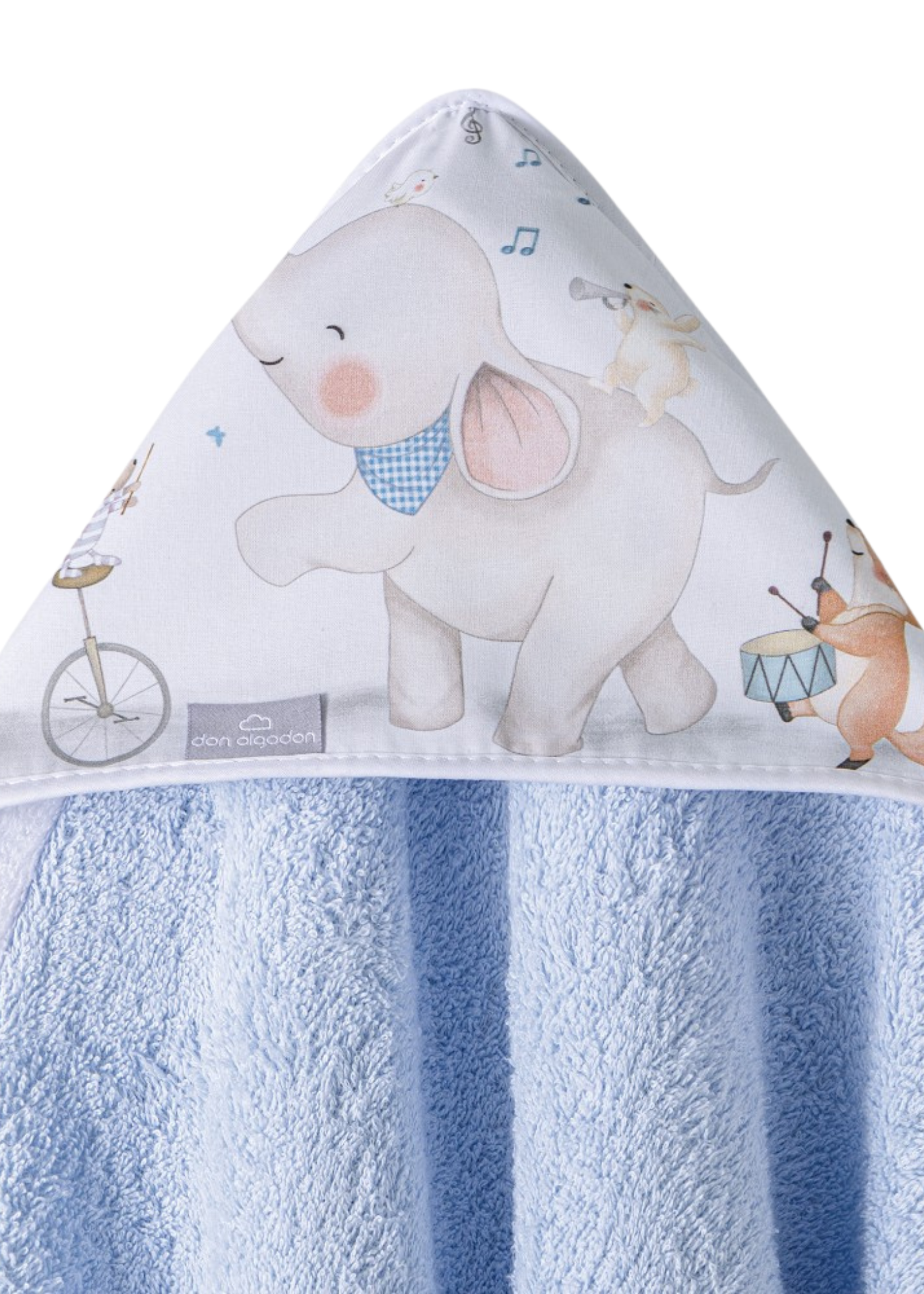 Prosop cu Capison 100x100 cm Bleu cu Elefantel D1219-01 InterBaby