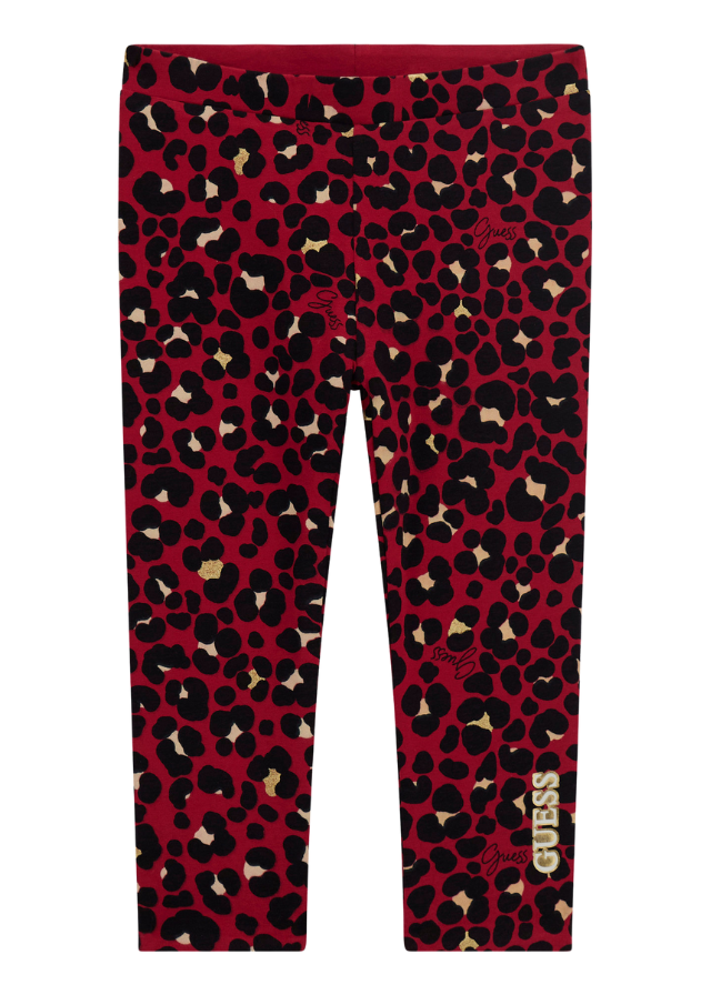 Colanti Lungi Reversibili cu Imprimeu Leopard Ciclamen si Negru K4BB00 K6YW3 P67P Guess