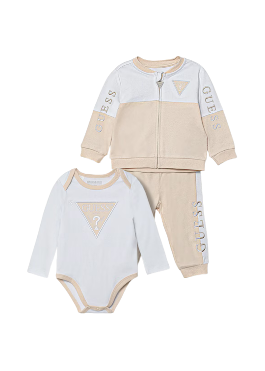 Trening 3 Piese Crem cu Bej Body Hanorac si Pantaloni H4YW00 KA6W4 F1UK Guess