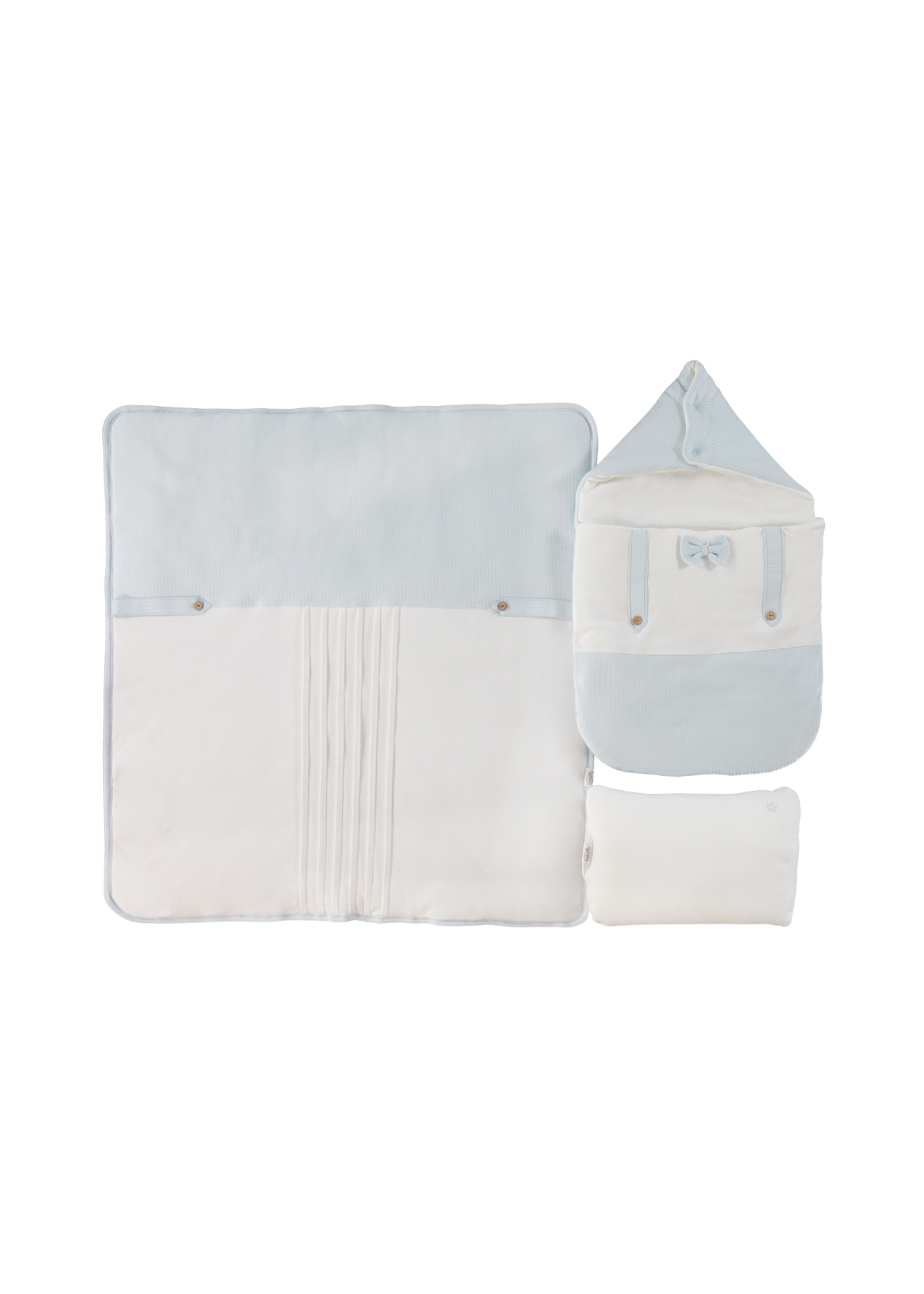 Set 3 Piese Portbebe Crem cu Bleu Baby King P548 Bebetto