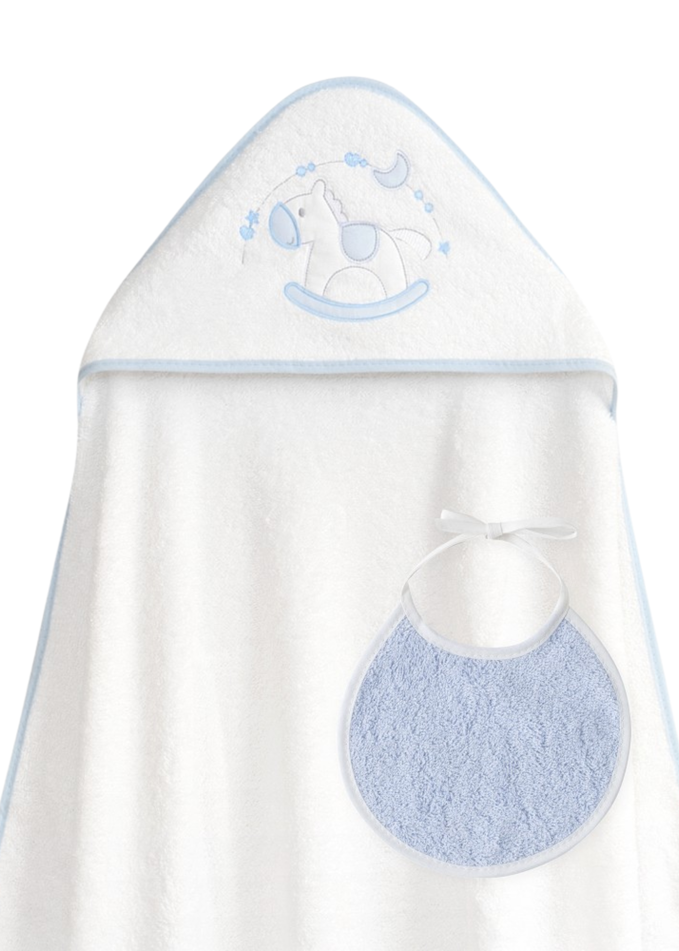 Prosop cu Capison 100x100 cm Bavetica Alb-Bleu cu Calut 01251-11 InterBaby