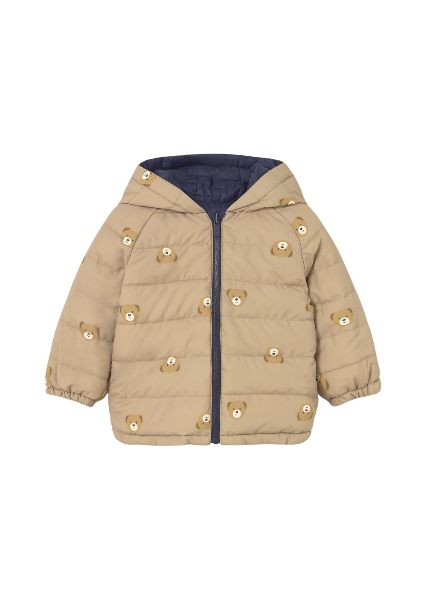 Geaca din Fas Reversibila Bleumarin cu Bej Imprimeu Ursi 2420 Mayoral