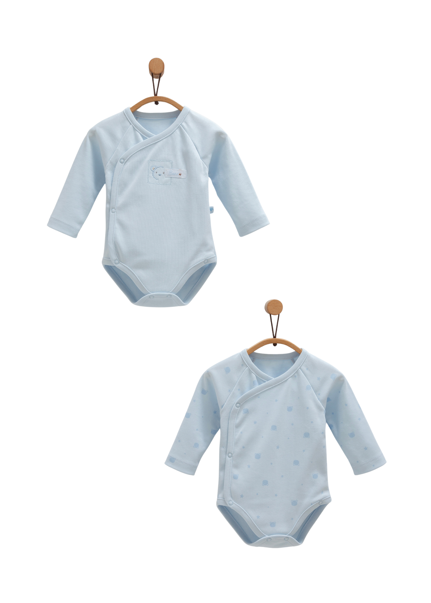 Set 2 Body cu Maneca Lunga Bleu cu Ursi BE1461 Mell Sweet Baby