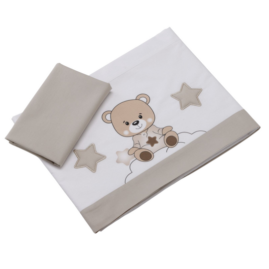 Bonne Nuit Azzurra 3 Piece Cotton Linen Set For Baby Cot