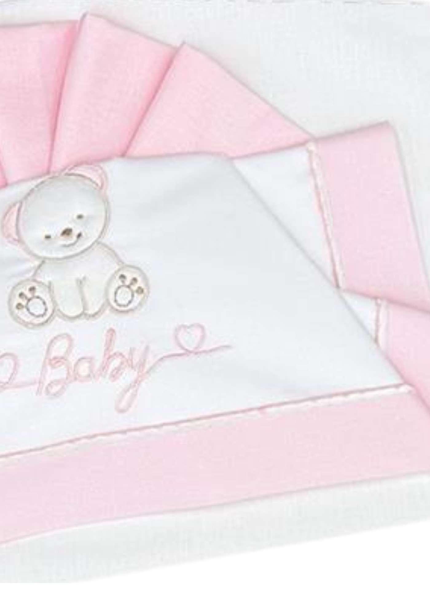 Set Lenjerie Patut 3 Piese Alb-Roz cu Baby Ursulet D08 Andy&Helen