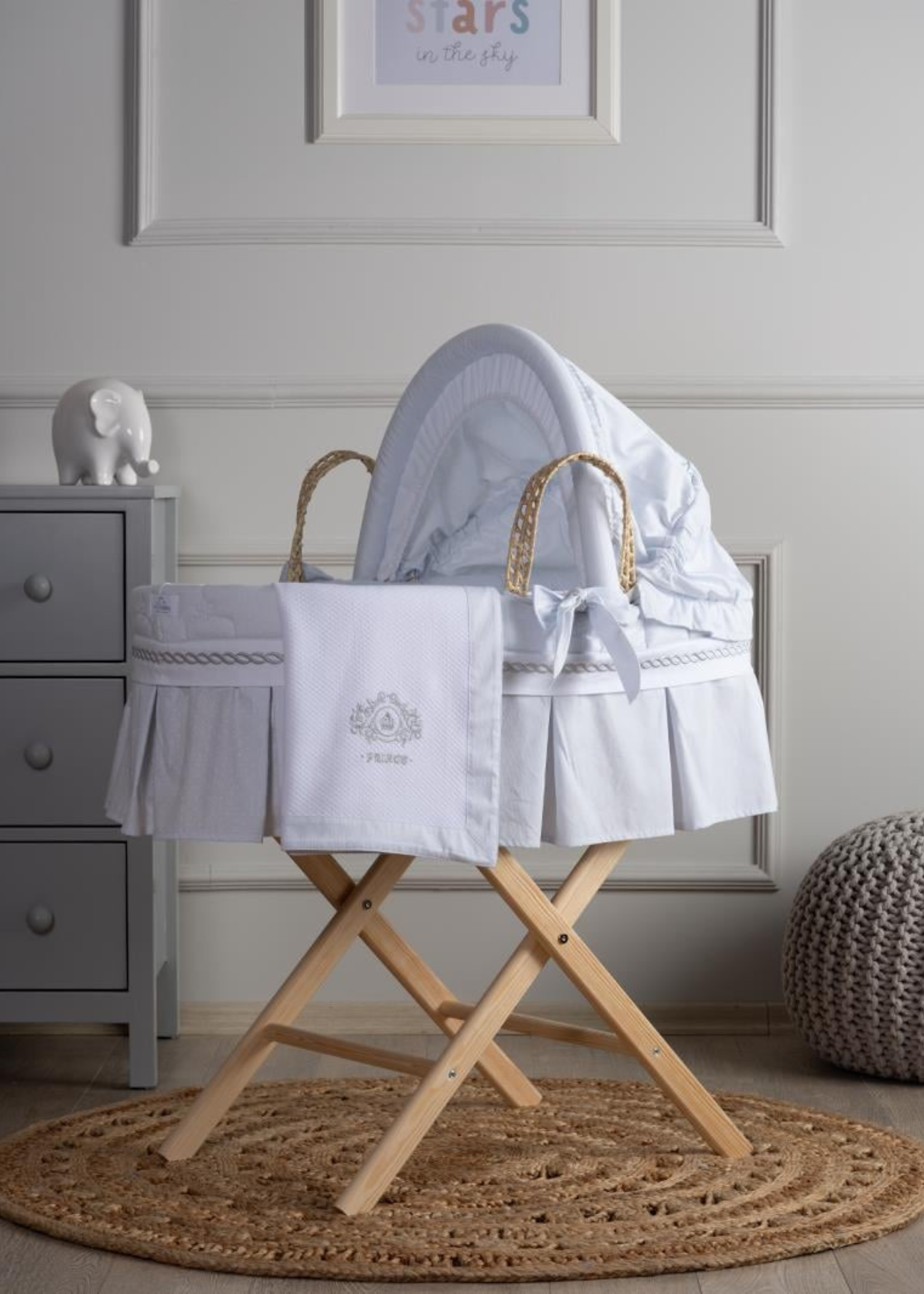 Set Cosulet Bebe Print din Palmier Natural & Salteluta & Set Textil 5216 FunnaBaby