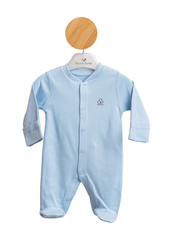 Organic light blue long jumpsuit for premature babies, art. S42241 Kitikate