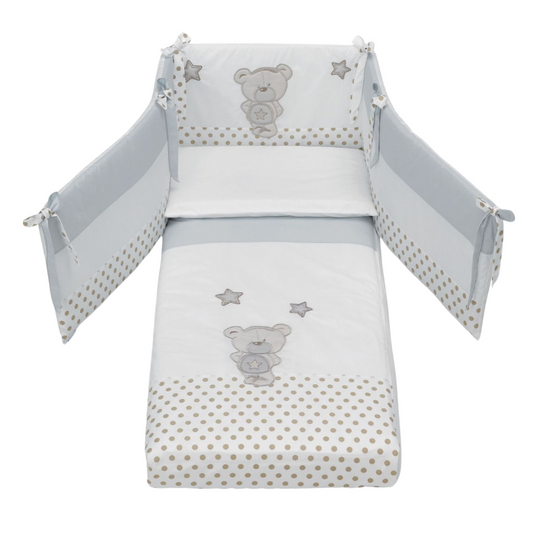 Набір захисту для спільного спального місця, 4 предмети, бавовна сірий, Contact Art Azzurra