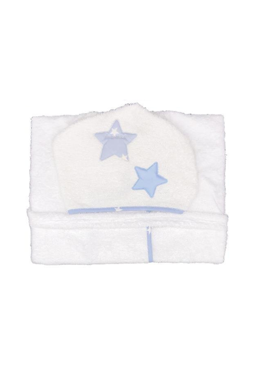 Prosop cu Capison Alb cu Stelute Bleu 100x100 cm D50 Andy&Helen