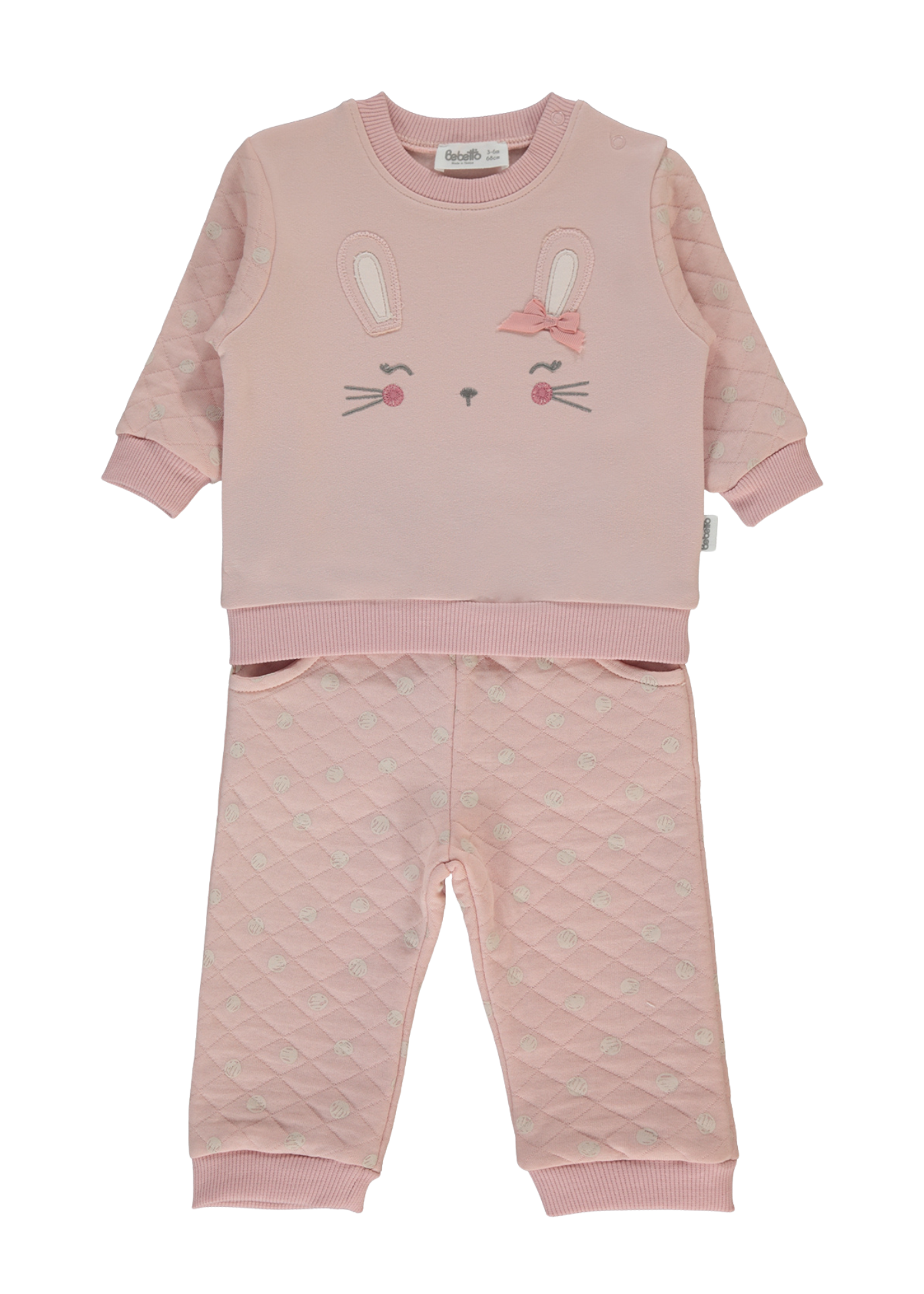 Trening 2 Piese Roz Pudra cu Iepure K5116 Bebetto