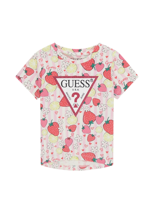 Tricou Maneca Scurta Imprimeu Capsune K6GI13 K6YW4 PME9  Guess