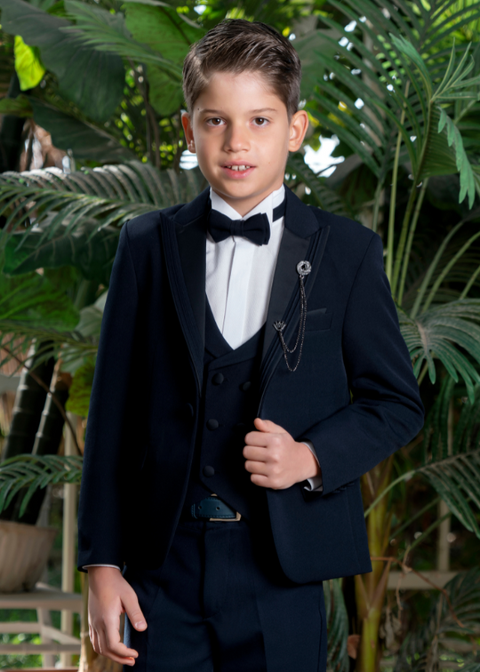 5 Piece Navy Blue Ceremony Suit 20355 Little Gentleman