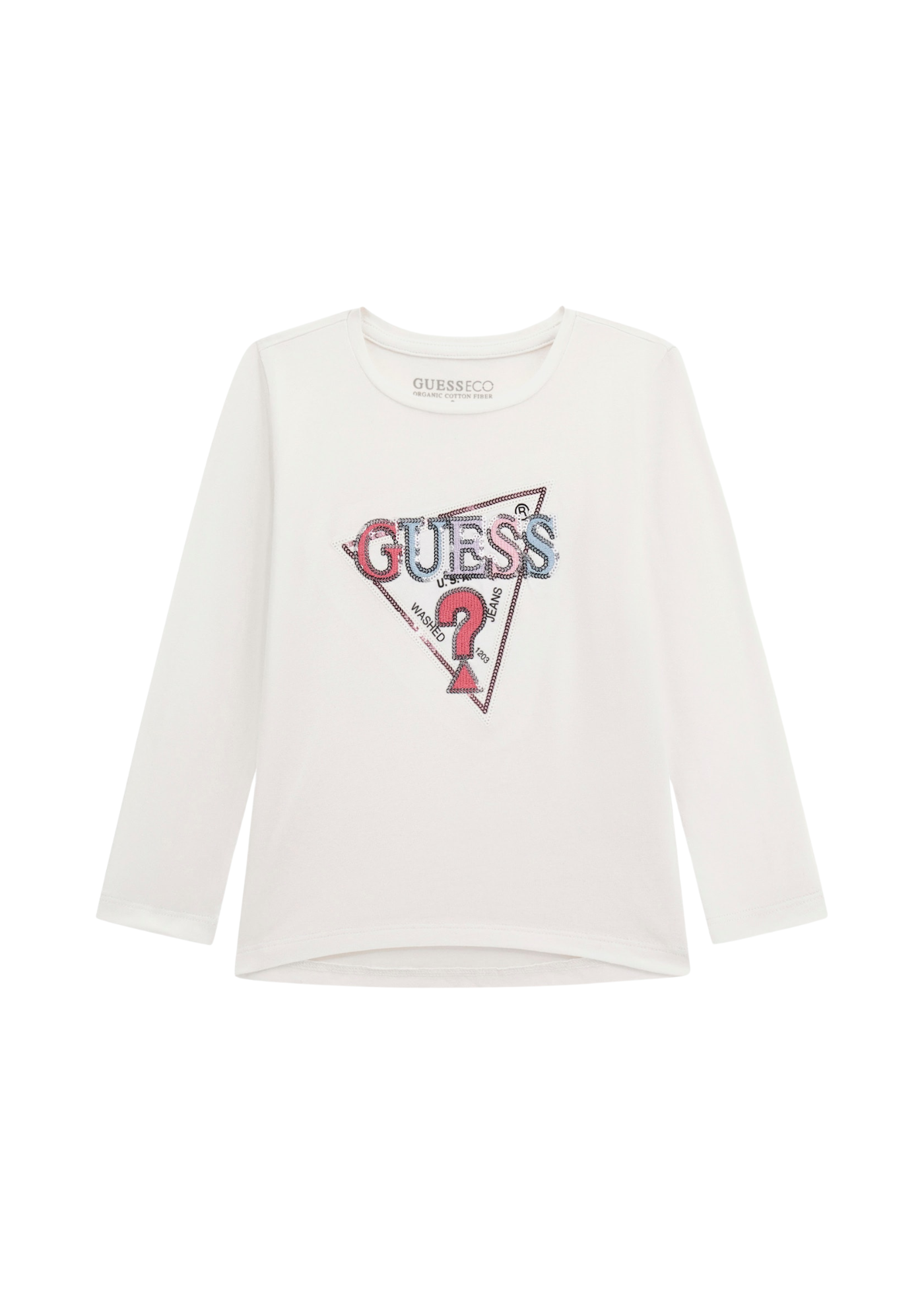 Bluza Alba cu Maneca Lunga cu Logo Multicolor K5YI10 K6YW4 G011 Guess