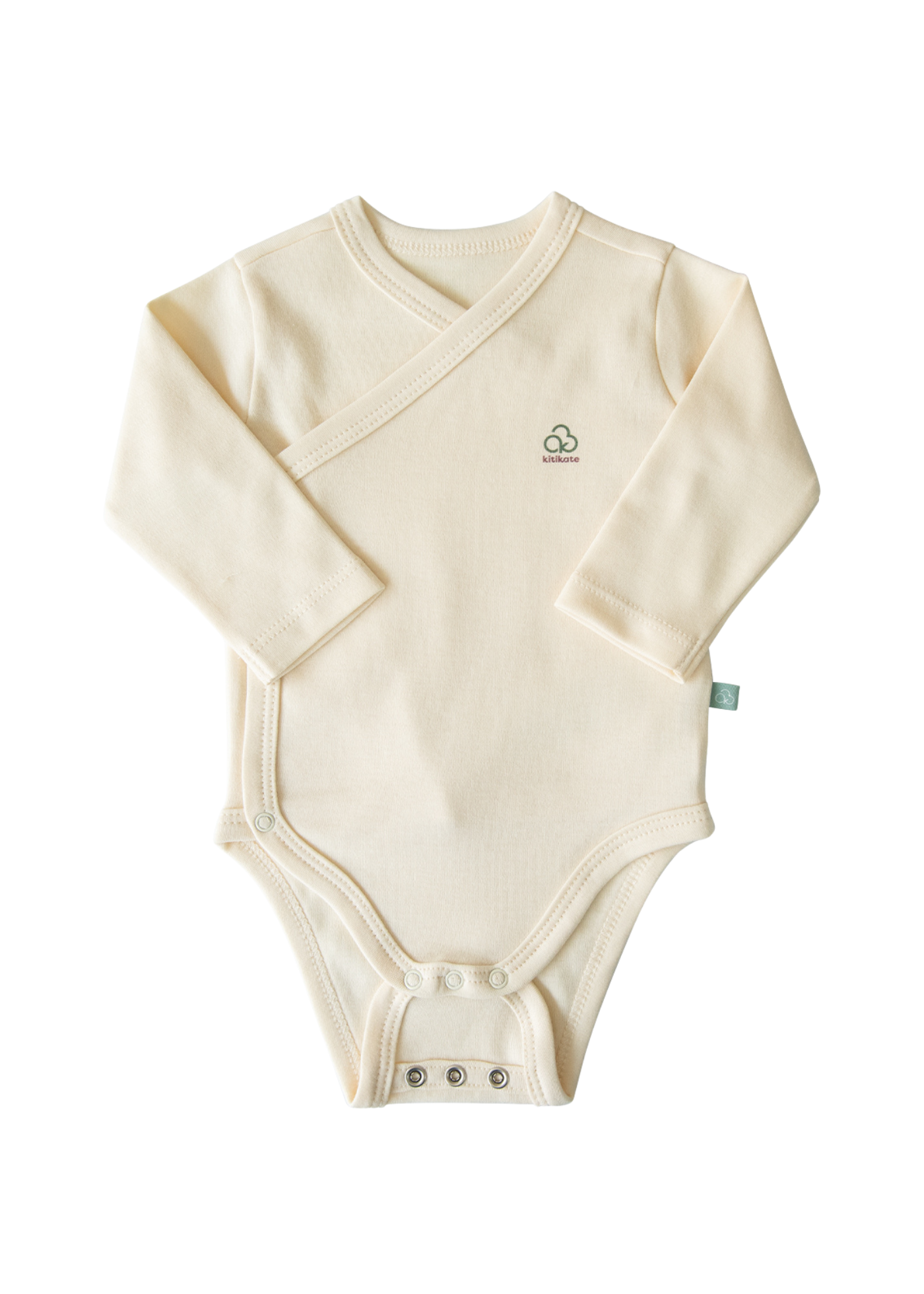 Body Maneca Lunga Bej Bumbac Organic Extensibil cu Inchidere pe Fata S40322 Kitikate