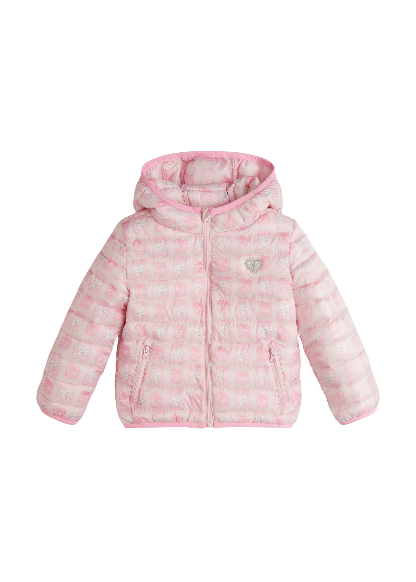 Geaca din Fas Roz cu Ursuleti H1YT03 WB310 P6L0 Guess