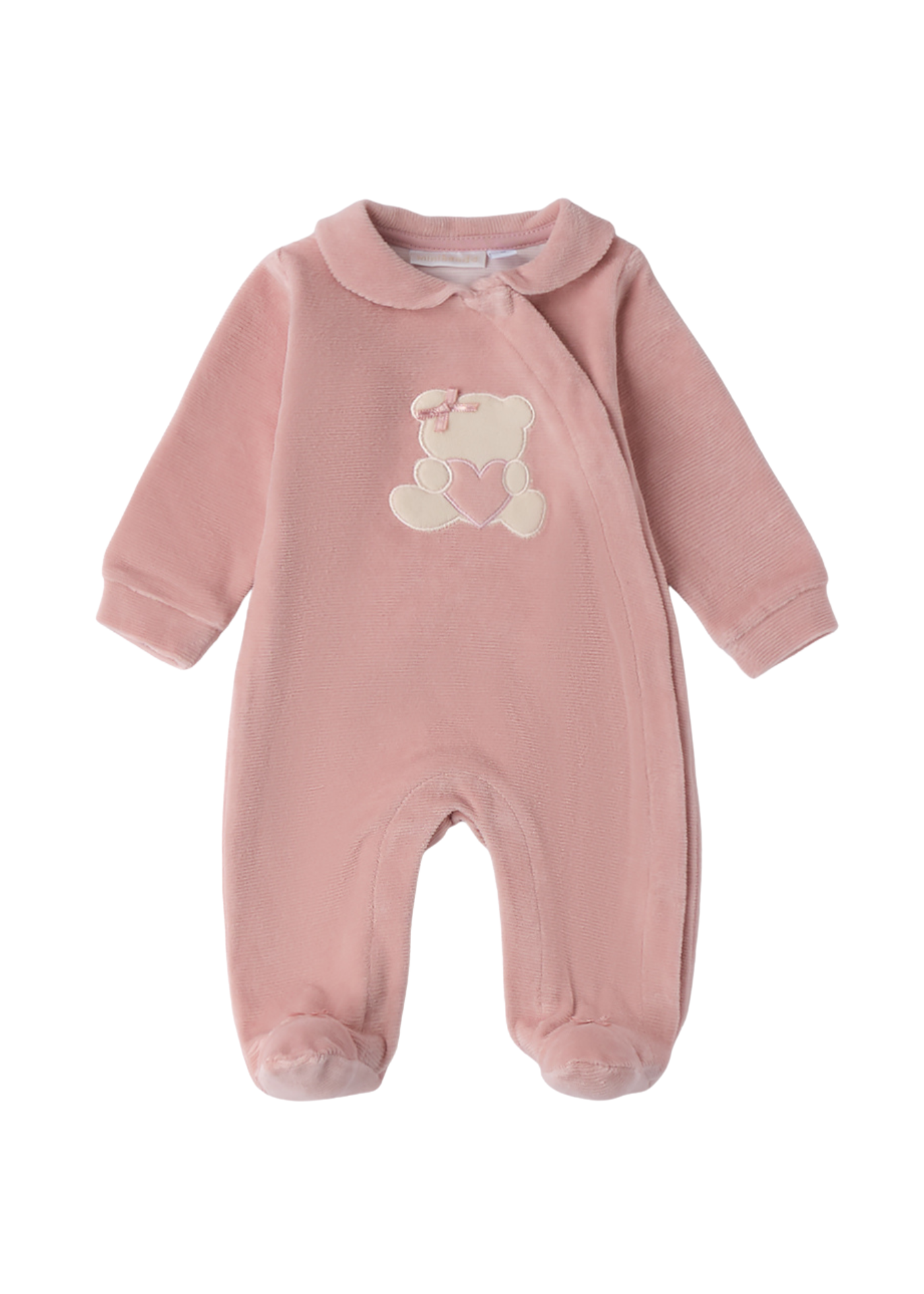 Salopeta Lunga Velur Roz Pudra cu Urs 3.F757/00 Minibanda