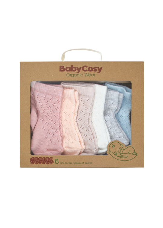 Set of 6 Pairs of Organic Cotton Colorful Socks CSYC1006 Baby Cost