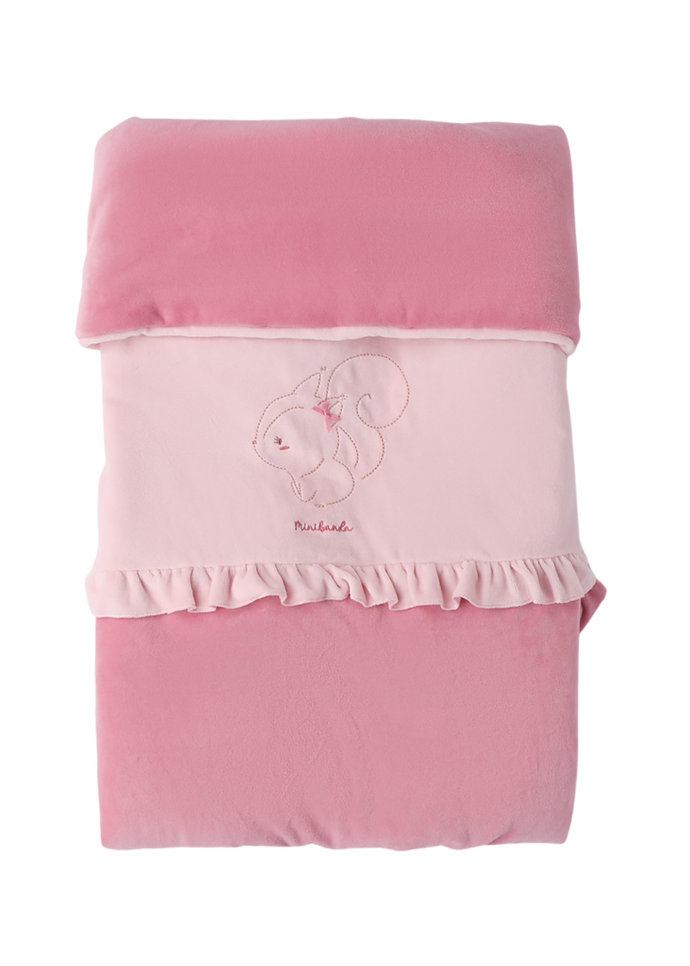 Pled Matlasat Velur Roz cu Veverita 3.F360/00 Minibanda